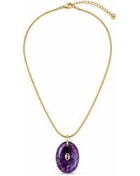 Saéa - Amethyst Pendant Necklace On-Filled Snake Chain - Lyst