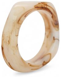 Miss Cecilia - Neutrals Sculpted Square Bangle - Lyst