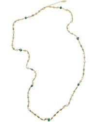 Farra - Chain With Gemstones And Pearls Long Necklace - Lyst