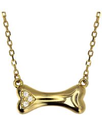 VicStoneNYC Fine Jewelry - 14K Natural Diamond Dog Bone Pendant Necklace – Handmade - Lyst