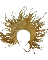 Romer Millinery - Morphy Moldable "Saint" Headband Silk With Feather Fringe - Lyst