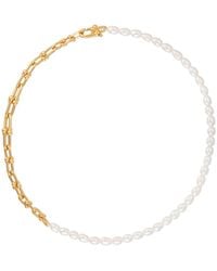 Arctic Fox & Co. - Links Half Pearl Necklace - Lyst