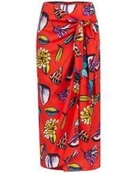 Marianna Déri - Wrap Skirt With Flower Print - Lyst