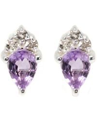 NASI SILVER - Pear Atarah Studs- Amethyst & Topaz - Lyst