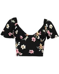 blonde gone rogue - Flower Power Fitted Crop Top, Upcycled Viscose, In Flower Print - Lyst