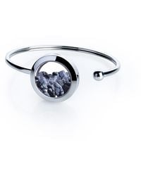 My Little Nature - Handmade Snowflake Obsidian Crystal Cuff Bracelet – Stainless Steel Jewelry For Protection & Balance - Lyst