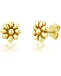 Unaloe - Vermeil Flower Stud Earrings – Contemporary Luxury Floral Designer Studs For - Lyst