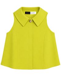 Richa Sharma - Banana Crepe Handcrafted Sleeveless Luxe Top - Lyst