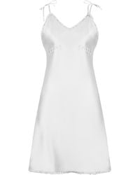Sasha La Mer - Giselle Silk Slip Dress, Color Butter Cream - Lyst