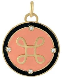 Artisan - Gold Diamond Designer Pendant Enamel - Lyst