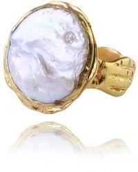 Ece London - The Aphrodite Baroque Pearl Ring - Lyst
