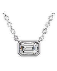 SEREIA OFFICIAL - 14K 0.25 Ct Lab-Grown Emerald Cut Bezel Pendant - Lyst