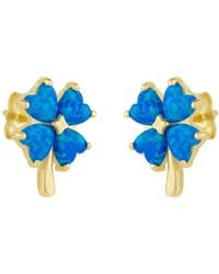 Spero London - Opal Four Leaves Clover Sterling Stud Earring - Lyst