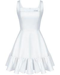 POST MERIDIEM - Bottom Flounced Strap Mini Dress - Lyst