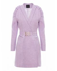 AVENUE No.29 - Gathered Raglan Sleeve Linen Blazer Dress With Double Belt - Lyst