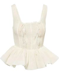 Amy Lynn - Neutrals Calla Ivory Peplum Top - Lyst