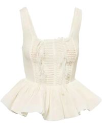Amy Lynn - Neutrals Calla Ivory Peplum Top - Lyst