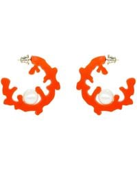Gissa Bicalho - Handmade Hoop Coral And Pearl S - Lyst