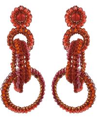 Lavish by Tricia Milaneze - Coral Red Mix Grace Handmade Crochet Earrings - Lyst