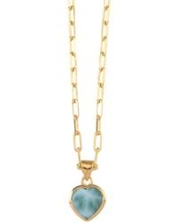 Von Treskow - Heart Larimar Clip Chain Necklace - Lyst