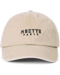 M Sette Paris - Neutrals Signature Embroidered Cap - Lyst