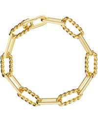 Amadeus Lilly Twisted Cable Links Gold Chain Bracelet - Metallic