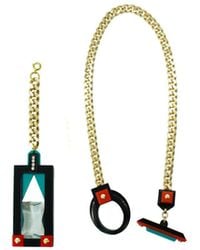 Gissa Bicalho - Handmade Acrylic Necklace Deco T Closure Rectangular Cut Stone - Lyst