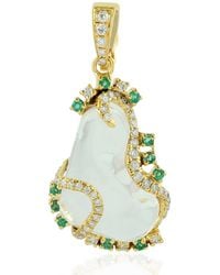 Artisan - 18K Opal, Emerald & Diamond Pendant - Lyst