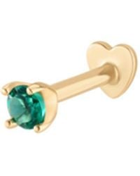 Vanhi - 14K Solid Emerald Flat Back Stud - Lyst