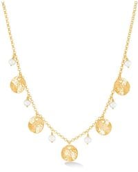 Dower & Hall - Luna Pearl & Disc Collar Necklace - Lyst