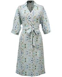 Smart and Joy - V Neckline Floral Print Shirt-Dress -Light - Lyst