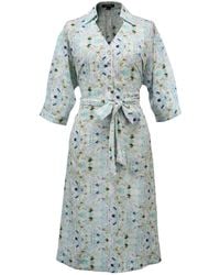 Smart and Joy - V Neckline Floral Print Shirt-Dress -Light - Lyst