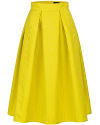 Marianna Déri - Midi Skirt With Moiré Effect Lemon - Lyst