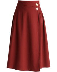 Paisie - Wrap Midi Skirt With Pleated Detail - Lyst