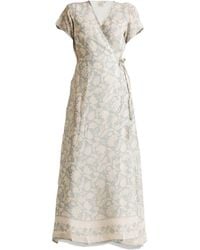REISTOR - Maxi Wrap Crepe Dress - Lyst
