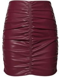 AGGI by HALEWSKI - Ruth Burgundy Wine Vegan Leather Mini Skirt - Lyst