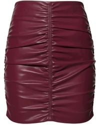 AGGI by HALEWSKI - Ruth Burgundy Wine Vegan Leather Mini Skirt - Lyst