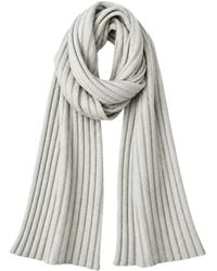 Seren London - Neutrals Ribbed Wool Scarf - Lyst