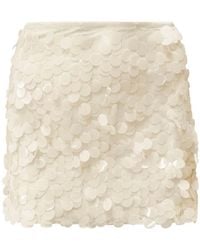 OW Collection - Neutrals Pluto Sequin Mini Skirt - Lyst