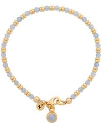 Nellou Jewellery - Linear March Birthstone Bracelet Aquamarine Plated Sterling - Lyst