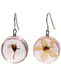 Laura Daili - Neutrals Sakura Bloom Asymmetric Glass Earrings - Lyst