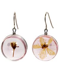 Laura Daili - Neutrals Sakura Bloom Asymmetric Glass Earrings - Lyst