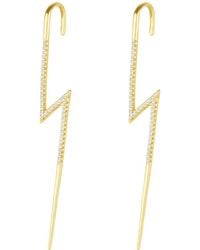Spero London - Sterling Lightning Bolt Ear Crawler With Sparkling Gemstones - Lyst