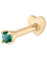 Vanhi - 14K Solid Emerald Flat Back Stud - Lyst