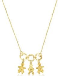 Unaloe - Vermeil Three Baby Star Necklace – Pavé Girl And Boy Charms, Personalised Family Keepsake Fine Jewellery - Lyst
