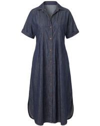 Adrift Clothing - Bridget Chambray Pleated Dress - Lyst