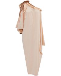 Julia Allert - Luxury Elegance One-sleeve Long Dress Rib Knit Peach - Lyst