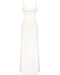 POST MERIDIEM - Milk Maxi Dress With Gathered Bodice - Lyst