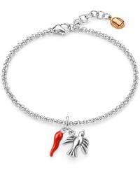 Unaloe - Sterling Dove And Cornicello Charm Bracelet - Lyst