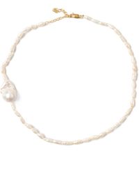 The Link Between - Baroque Rice Pearl Necklace - Lyst